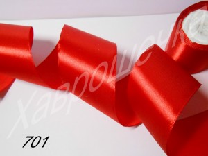 Стрічка атласна 5 см (701) ЧЕРВОНА